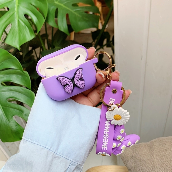 Purple Airpods Case Butterfly Airpods Pro Case Cute Airpods 3rd Gen Case Girly - Picture 1 of 7